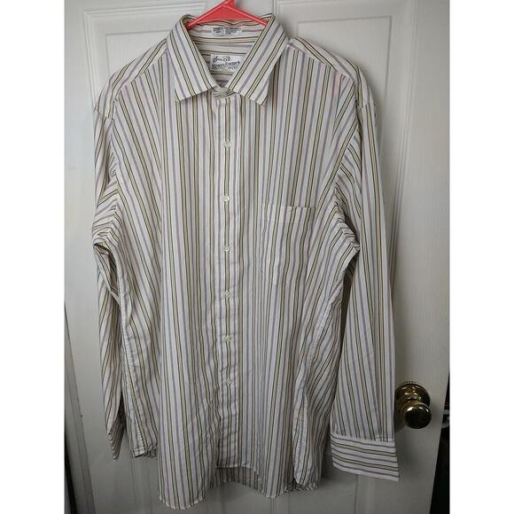 Sears Roebuck Men's 2X* Vintage Button Striped Shirt 17 34/35 Single Needle - Picture 1 of 14
